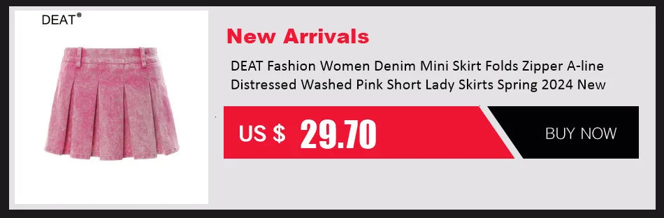 DEAT Fashion Falda vaquera de cintura baja para mujer, lavada, irregular, con cinturón de metal y agujeros, faldas en forma de A empalme, otoño 2024, nueva tendencia 7AB767