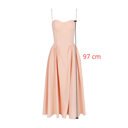 Suninheart Elegant Summer Dress 2024 New Arrivals Midi Spaghetti Strap Party Dresses  Sexy Sexy Fit and Flare Women's Clothing