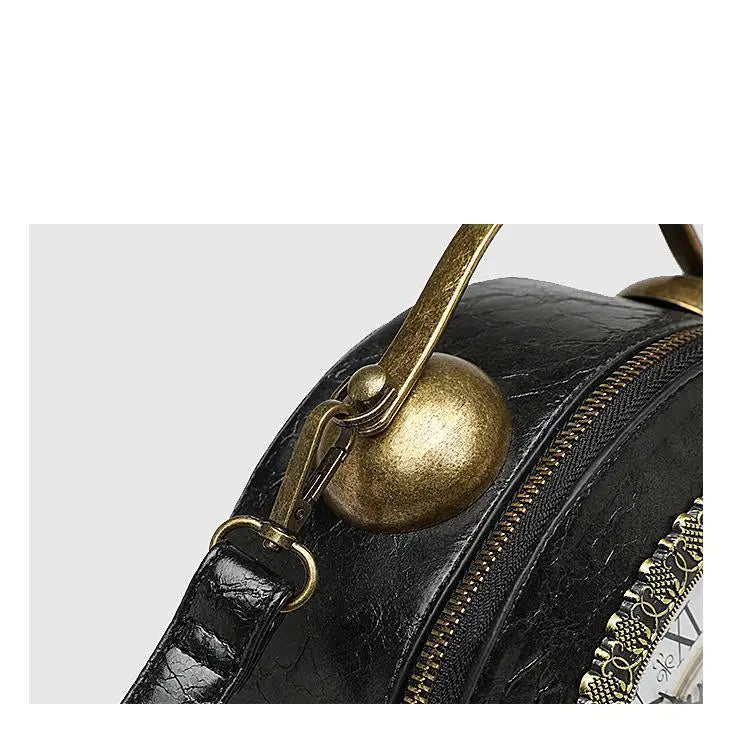 Style Bag female retro portable handbag No. 5 battery walkable clock female bag can be shoulder messenger PU bag