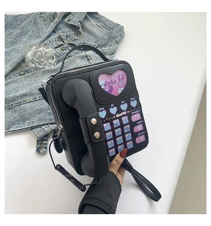 Bolso de mano para mujer, divertido bolso de hombro con forma de teléfono para niñas, estilo de moda femenino, lindo bolso cruzado