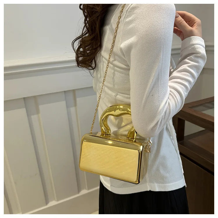 Acrylic box bag for women fashion chain shoulder bag women's chain crossbody dinner bag