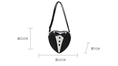 Y2k Style Small Shoulder Bag Heart Shaped Purse Handbags Cute Bow Tie Pu Leather Tote Bags Ladies Crossbody Bags 2024 New