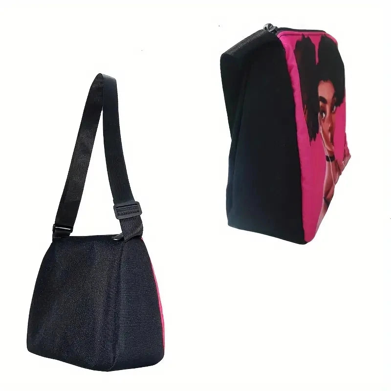 Bolso de hombro con estampado de Papá Noel para mujer, bandolera informal de nailon, regalo de Navidad con dibujos animados para niñas