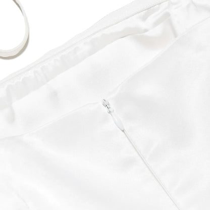 Suninheart Robes d'été à manches en dentelle pour femmes 2024 Nouvelle mode Robes de soirée trapèze Robe en satin blanc Vêtements pour femmes 2024