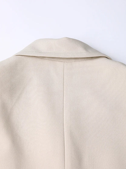 DEAT Fashion Manteau à col châle pour femme, coupe-vent irrégulier à manches longues et à bouton unique, patte inclinée, nouveauté été 2024