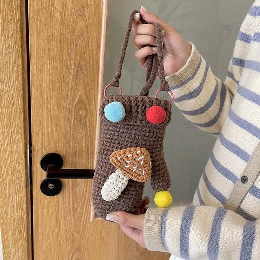 Bolso de hombro con forma de guante de punto a crochet hecho a mano, bolso bandolera pequeño estilo Lolita para mujer, bolso bandolera con bandolera lateral para teléfono para niñas