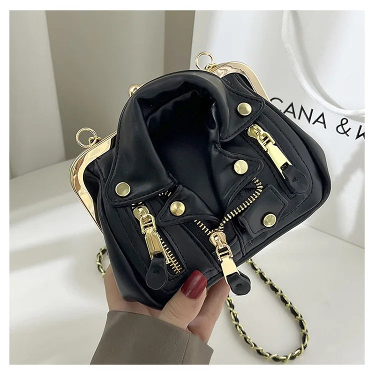 Luxury Designer Women Bag High Quality PU Leather Shoulder Bag Fashion Mini Clothe Shape Crossbody Bag Trendy Personality Purses