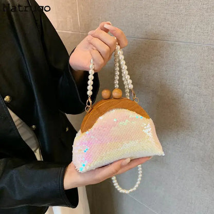 Nuevos bolsos de mano de noche de moda para mujer, con lentejuelas brillantes, cadena dorada y plateada, bolsos de hombro de diseñador de lujo para bodas y fiestas de graduación