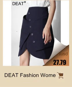 DEAT Fashion Falda vaquera para mujer, cintura alta, con estampado teñido anudado, por encima de la rodilla, faldas de calle, primavera 2024, nueva tendencia 17A2006H