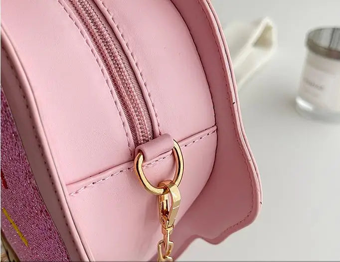 Ice CreamShape Shoulder Bag Style Cartoon Sequins Crossbody Bag Women Cute Chain Small Handbag