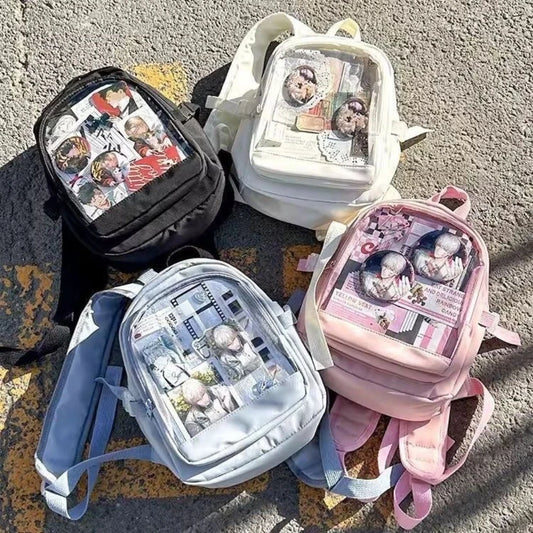 Mini sac à dos pour femmes, nouveau sac Itabag Kawaii 2024 pour filles avec badges, plaque d'affichage, sac à dos transparent pour femmes, sac Ita JK Lolita pour filles