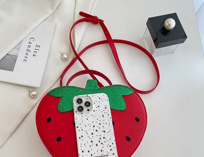 Cute Strawberry Bag For Women Funny Fruit Shape Handbag Women's Small Shoulder Bag Crossbody Bag