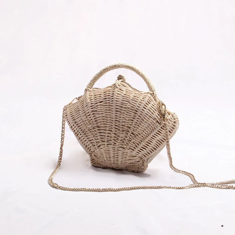 Bolsos de hombro de mimbre de moda para mujer, bolsos tejidos de mimbre, lindos bolsos cruzados, bolsos de paja para playa de verano, pequeños bolsos Bali