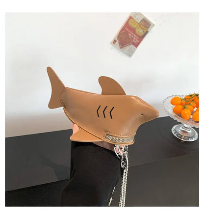 Cute 3D Animal Shark Cross Body Bags Womens Unique Adorable Cute Clutch Purse Bags