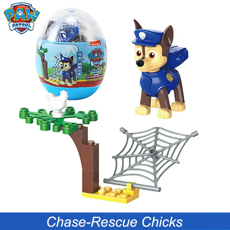 Genuine Paw Patrol Egg Block Action Figure Toy Mighty Pup Super Paws CHASE Marshall Skye Rubble Anime Toys Children Gifts