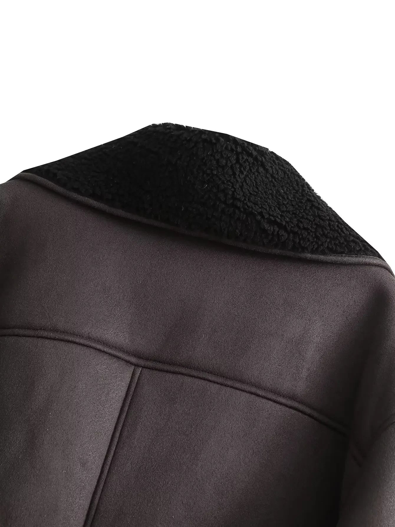 Abrigo de invierno Suninheart para mujer 2023, abrigo de solapa gruesa de piel sintética, chaqueta de PU cálida para mujer, chaquetas de calle con bolsillos