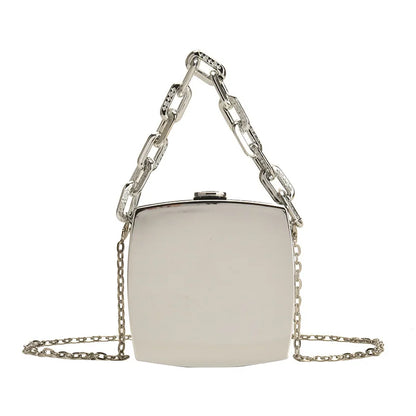 Gold Silver PVC Box Shoulder Bag Design Party Evening Clutch Bag Designer Chain Crossbody Bags Mini Purses and Handbags