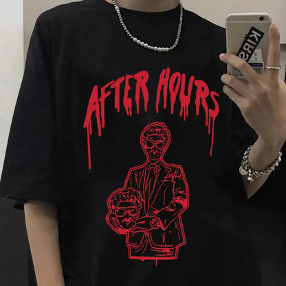 T-shirt d'été à manches courtes pour homme et femme, unisexe, en coton, avec le rappeur The Weeknd After Hours, Harajuku