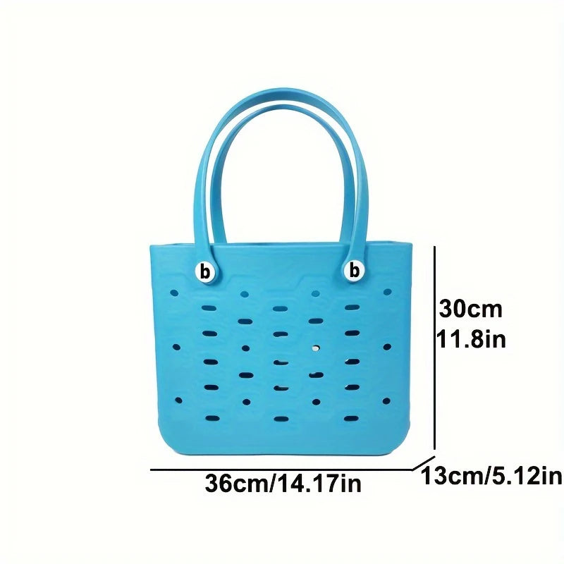 Bolso de mano de goma EVA de gran capacidad, impermeable, lavable, para mujer, tendencia de verano, bolso de playa de goma 2024