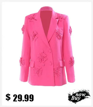 DEAT Fashion Blazer à col châle pour femme, manches longues, strass, double boutonnage, veste ample, nouvelle tendance automne 2024, 7AB1584