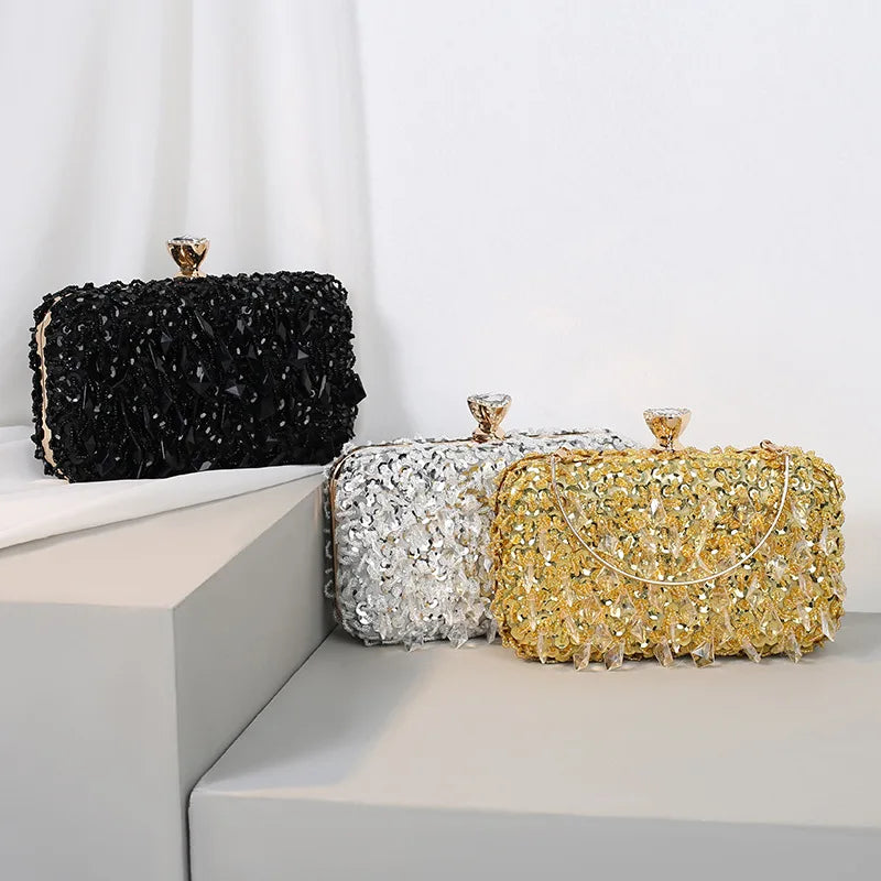 Fashion Handmade Beaded Evening Bag Women Pures  Handbag Celebrity Dress Dinner Bag Women's Banquet Dinner Bag