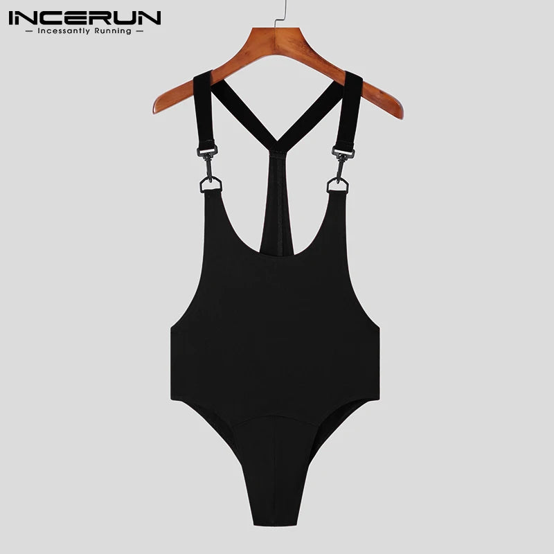 Comfortable Loungewear Men's Sexy Fashion Rompers Casual Male Solid All-match Button Up Sleeveless Bodysuits S-5XL INCERUN 2023