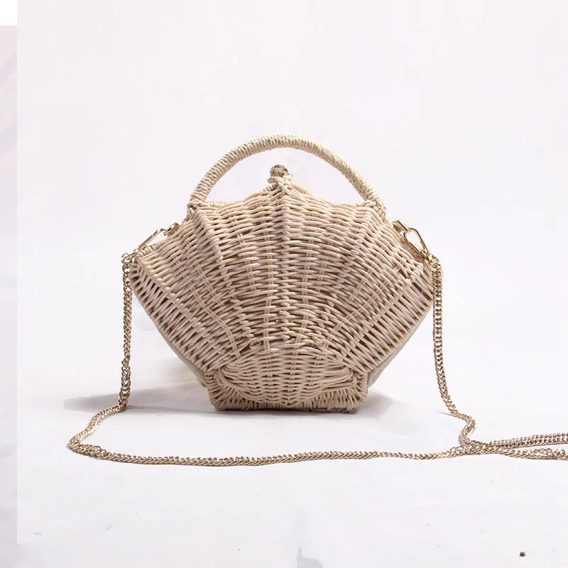 Bolsos de hombro de mimbre de moda para mujer, bolsos tejidos de mimbre, lindos bolsos cruzados, bolsos de paja para playa de verano, pequeños bolsos Bali