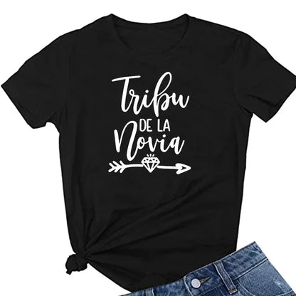 Camiseta de mujer La Novia España con inscripciones para despedida de soltera, despedida de soltera, para mujer, T45