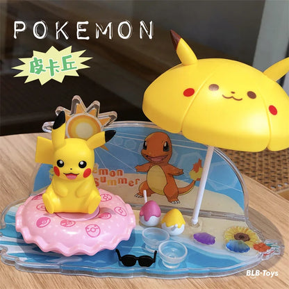 Figurines Pokémon Pocket Monster Pet Elf Ball Scene Set Jouet Pikachu Anime Figure Modèle Enfants Cadeau