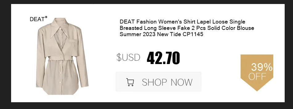 Camisa de mujer DEAT Fashion con cuello en punta grande y cintura retraída a cuadros con flores tridimensionales, otoño 2024, nueva 17A9881