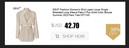 Camisa de mujer DEAT Fashion con cuello en punta grande y cintura retraída a cuadros con flores tridimensionales, otoño 2024, nueva 17A9881