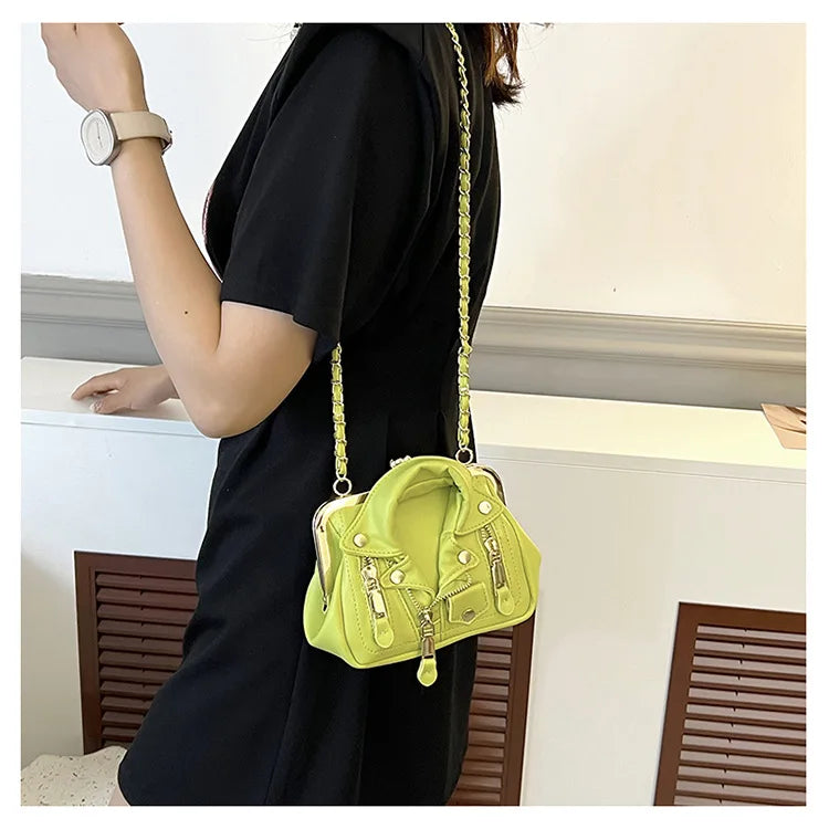 Luxury Designer Women Bag High Quality PU Leather Shoulder Bag Fashion Mini Clothe Shape Crossbody Bag Trendy Personality Purses