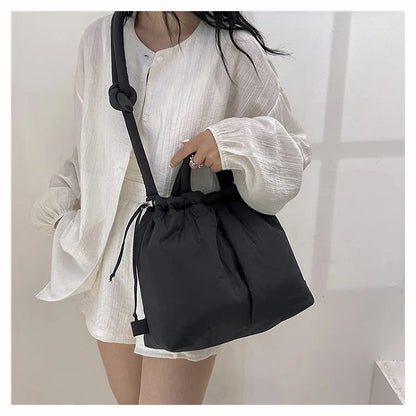 Casual Large Capacity Puffer Tote Bag Designer Padded Nylon Women Handbags Knotted Strap Shouder Crossbody Bags Warm Sac 2024