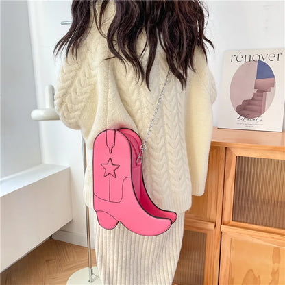 Fashion Funny Long Boots Shaped Handbag Women's Creative Leather Single Shoulder Bag Gothic Personalized Party Mujer Femme Bag