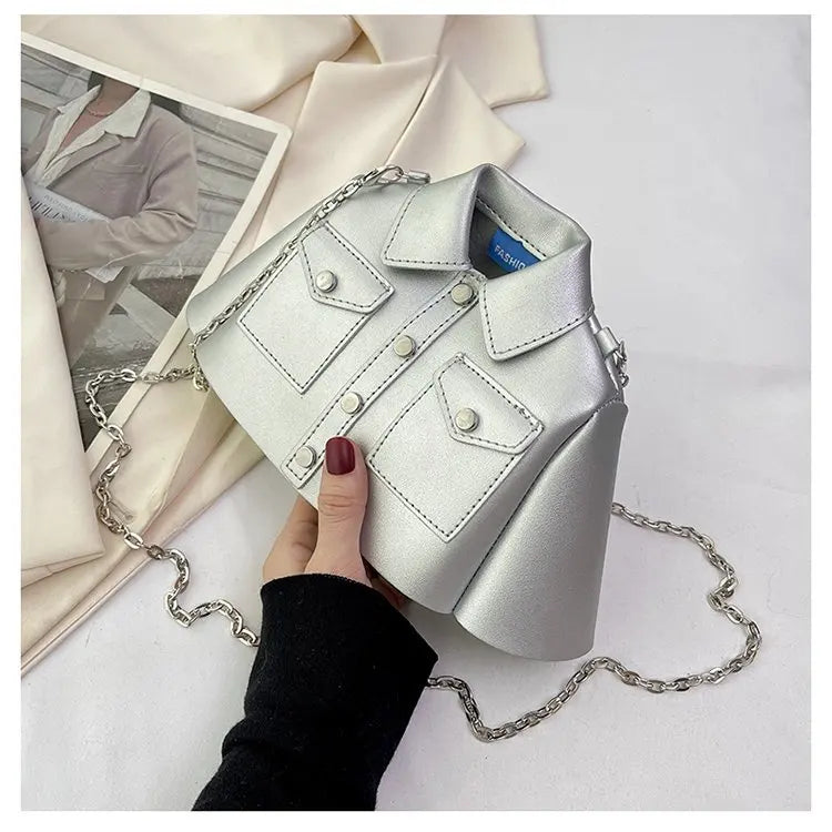 Bolso de mujer 2023, bolso de hombro con forma de ropa creativa, bolso cruzado con cadena pequeña para mujer, lindo bolso de mano