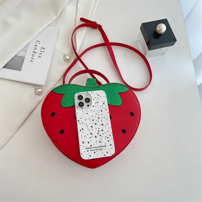 Cute Strawberry Bag For Women Funny Fruit Shape Handbag Women's Small Shoulder Bag Crossbody Bag