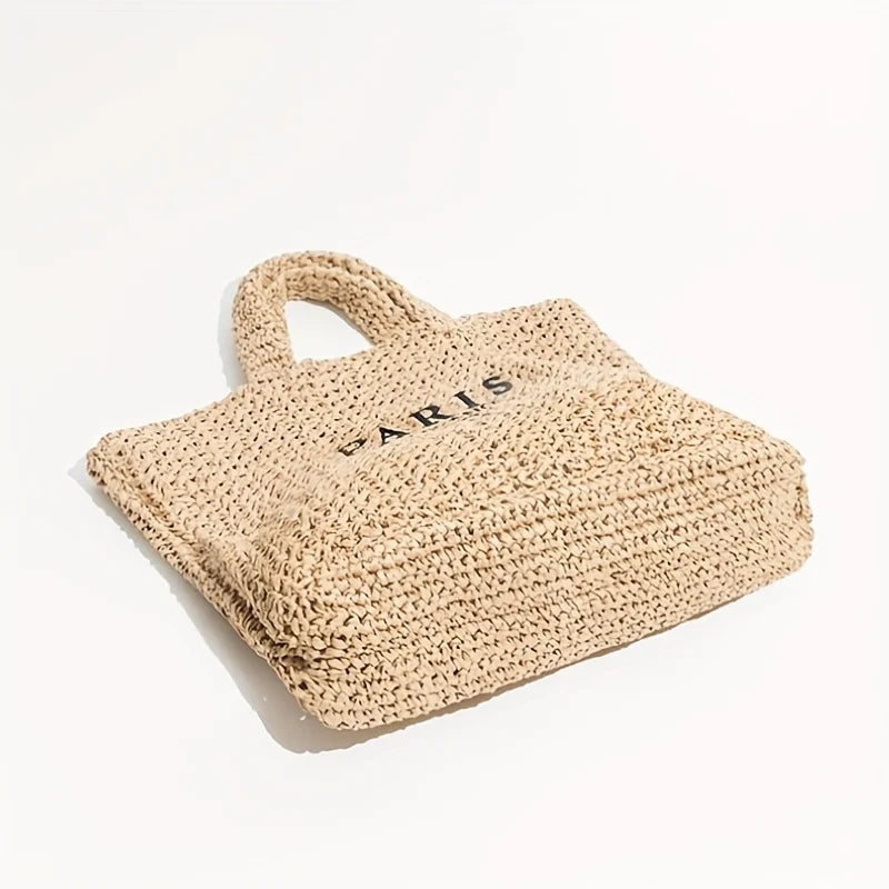 Casual Large Capacity Straw Tote Bag Designer Letters Women Handbags Handmade Woven Summer Beach Bag Big Shopper Purses 2024