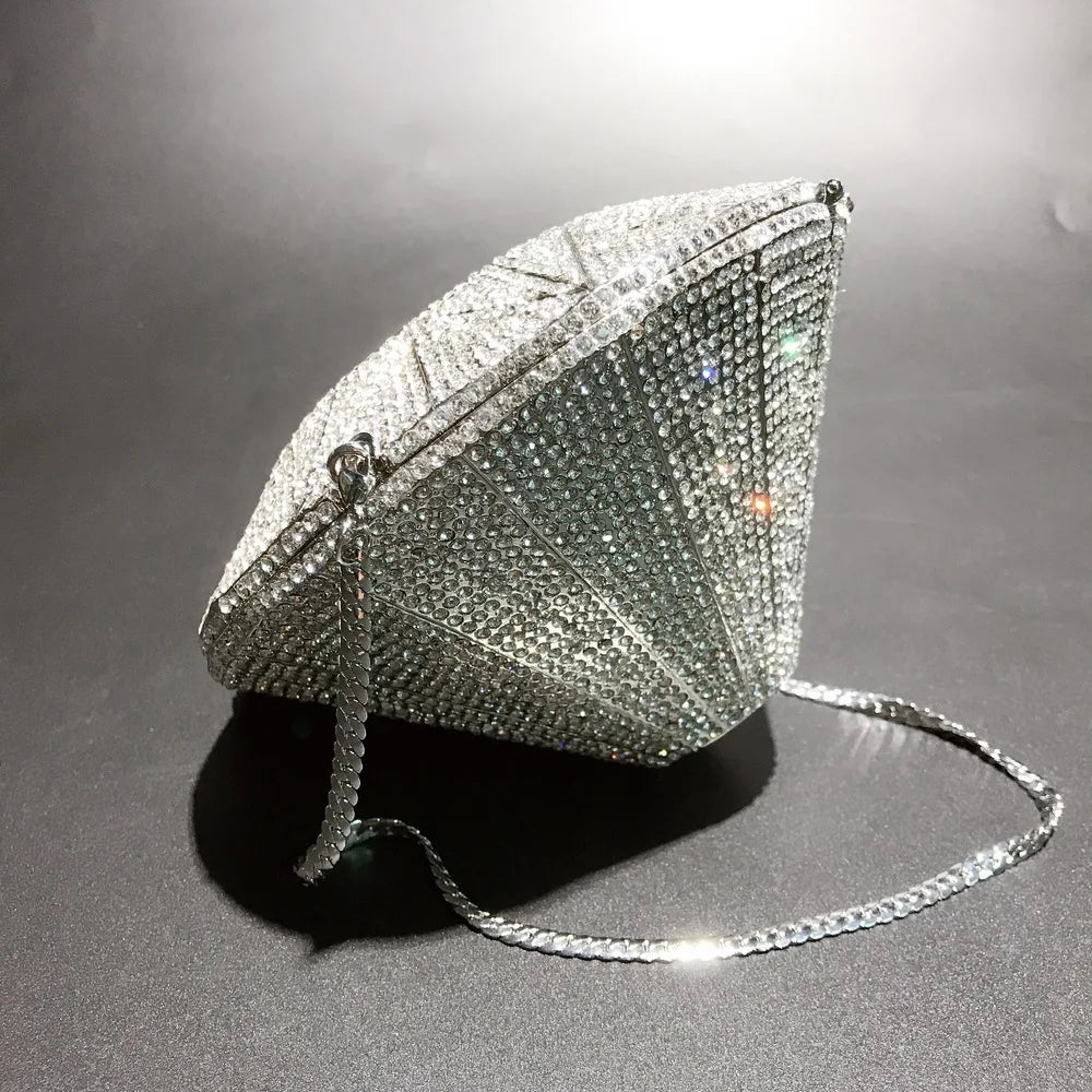 Monedero con cristales brillantes y diamantes de imitación para mujer, bolso de mano brillante, bolso cruzado para boda, fiesta de graduación