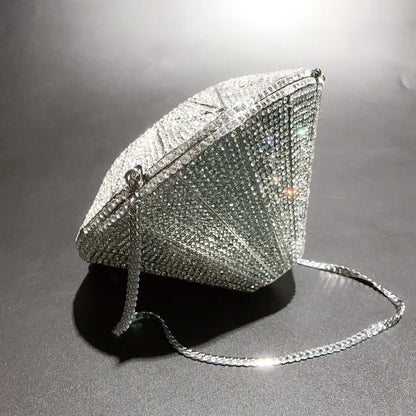 Monedero con cristales brillantes y diamantes de imitación para mujer, bolso de mano brillante, bolso cruzado para boda, fiesta de graduación