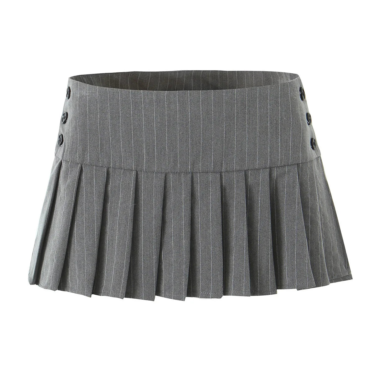 Suninheart Faldas de cintura alta de verano Falda plisada de corte A Mini gris Ropa de club para estudiantes Ropa informal para mujer