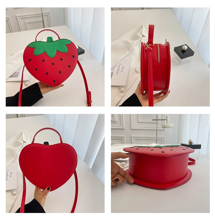 Cute Strawberry Bag For Women Funny Fruit Shape Handbag Women's Small Shoulder Bag Crossbody Bag