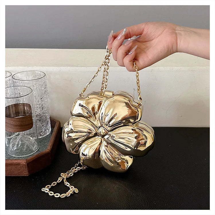 Acrylic Bag For Women Flower Shoulder Bag Fashion Chain Box Crossbody Bag