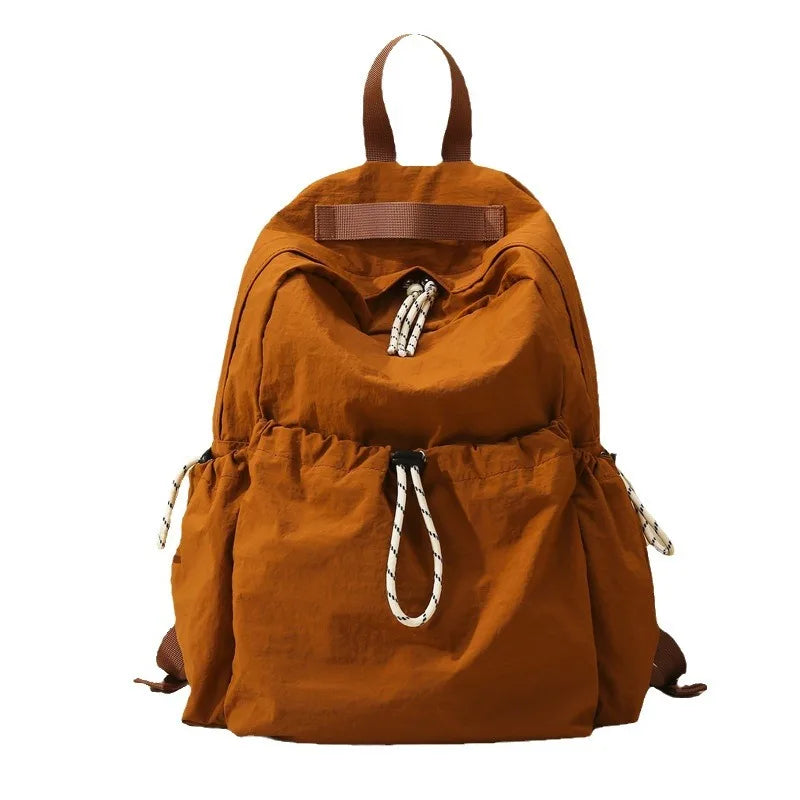 Korean Ulzzang Backpack Women Fashion 2024 Nylon Soft Portable Travel Backpacks School Bag For Teenage Girls Mochilas Mujer