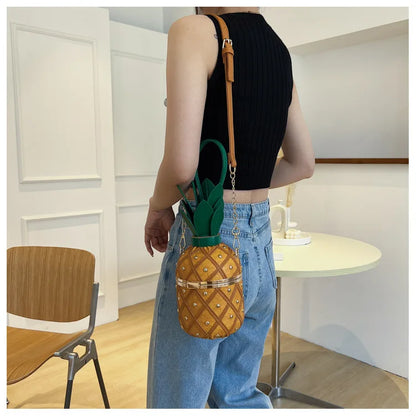 Bolsos con forma de piña para mujer, bolsos de mano para mujer, bolsos de hombro tipo mensajero, bolsos de lujo, bolsos de diseñador para mujer