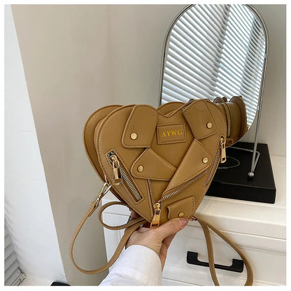 Motorcycle Style Clothes Shape Crossbody Bag Spice Girl Style Shoulder Bag Women Heart Shape Handbag Love Messenger Bag