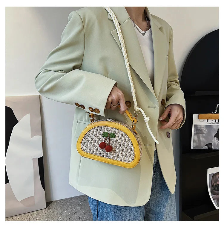 Fashion Summer straw bag Women Handbags Designer Wicker Woven Bag Tote beach bag PU 2022 Summer New Flap Crossbody Bag