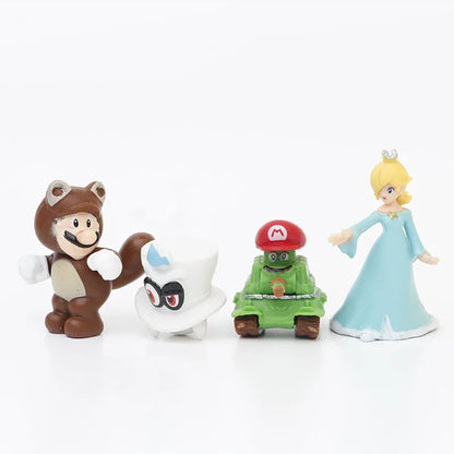 Lot de 12/24/48 figurines d'action Super Mario Bros Kawaii Bowser Anime avec sac de rangement pour enfants Jouets Cadeaux