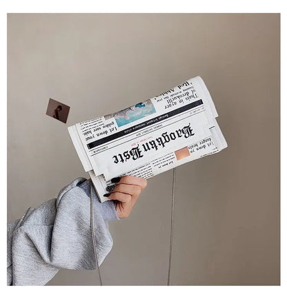 Newspapers modeling day clutch bags letter envelope bag casual shoulder bag purse evening bags with clothing wallet