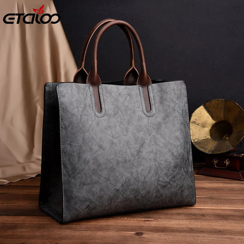 Women Handbag Top-handle Tote Elegant Lady Solid Contract Shoulder Bags Classic Casual Bags 2024 High Quality PU Leather Fashion