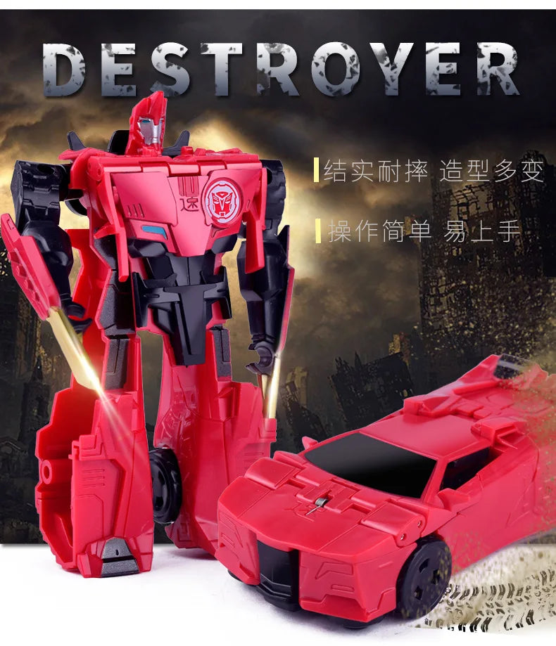 12CM Transformation Robot Kit Toys Models 2 In 1 One Step Model Deformed Car Toy for Boy Gift